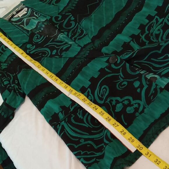 Vintage Irwin Alan Women's Size 13/14 Green and Black Patterned Blazer. Office - Picture 9 of 9